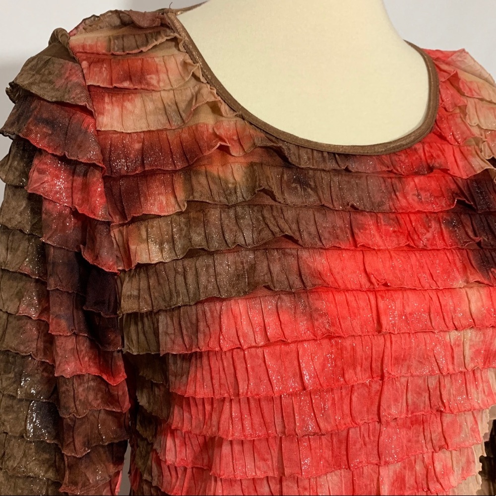 Notations Ruffle 3/4 Sleeve Blouse - Picture 6 of 12
